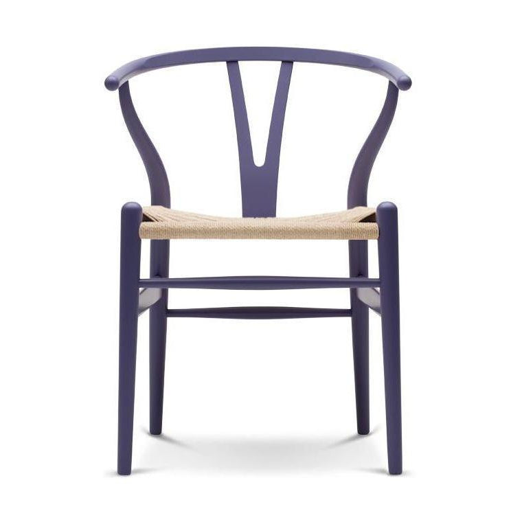 Carl Hansen CH24 y stoel stoel natuurlijk papier koord, beuken/paars blauw