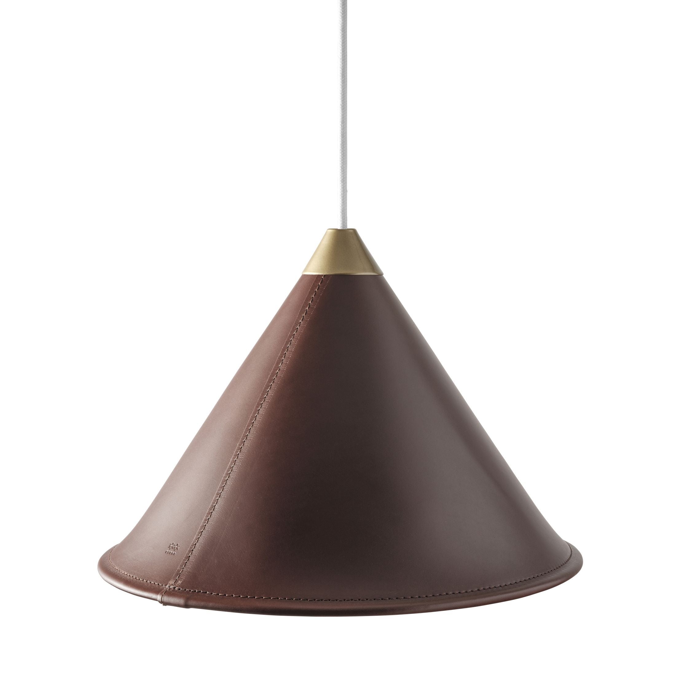 Cuero Namibia Pendant ø 35 Cm, Chocolate/Brass With White Cable