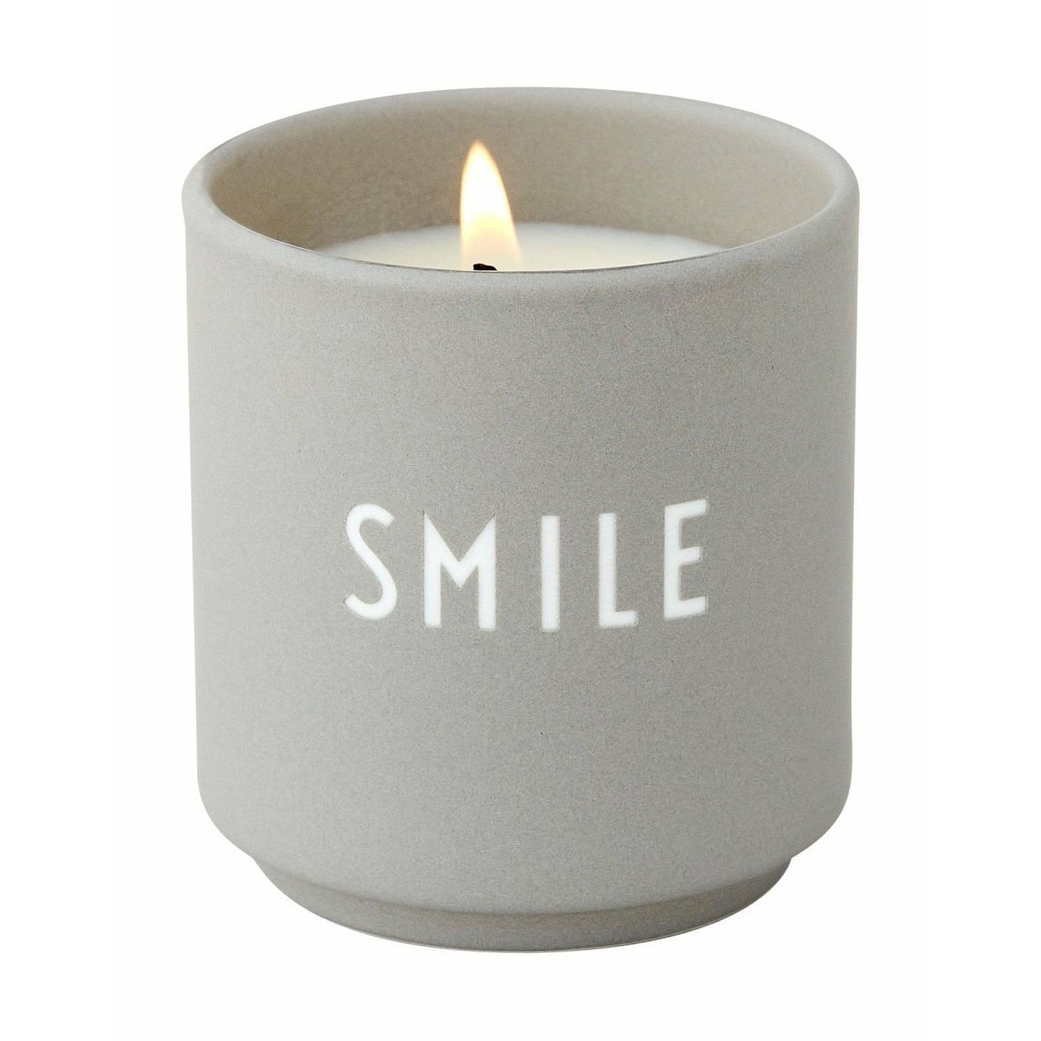 Design Letters Geurende kaarsen glimlach klein, cool grijs