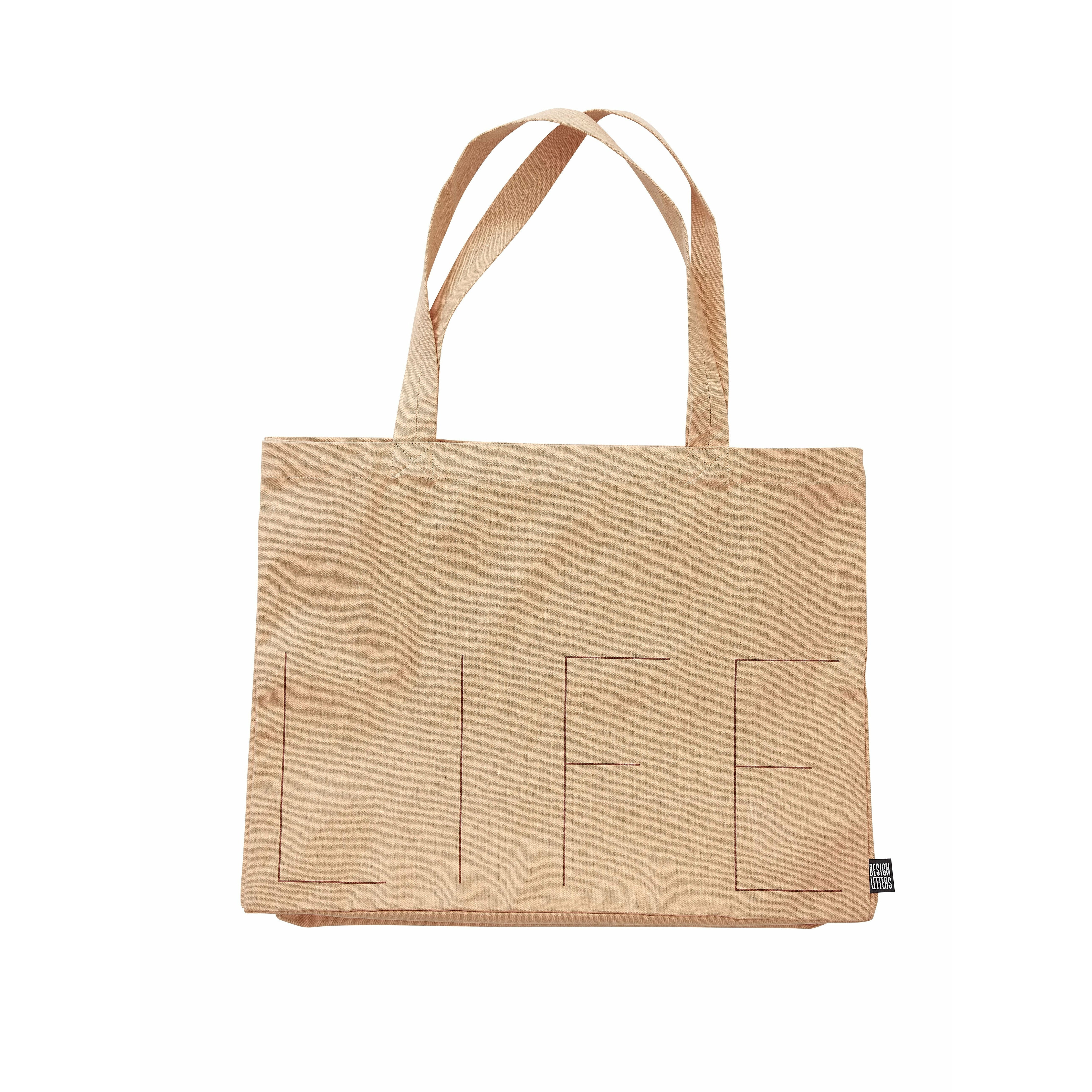 Design Letters Life Carrying Bag, Peach