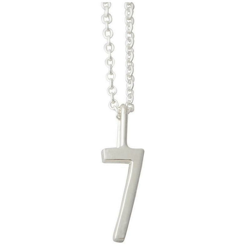 Design Letters Lucky Number tegenhanger, zilver, nummer 7