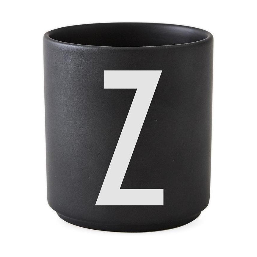 Design Letters Persönlicher Porzellanbecher A Z, Schwarz, Z, Z