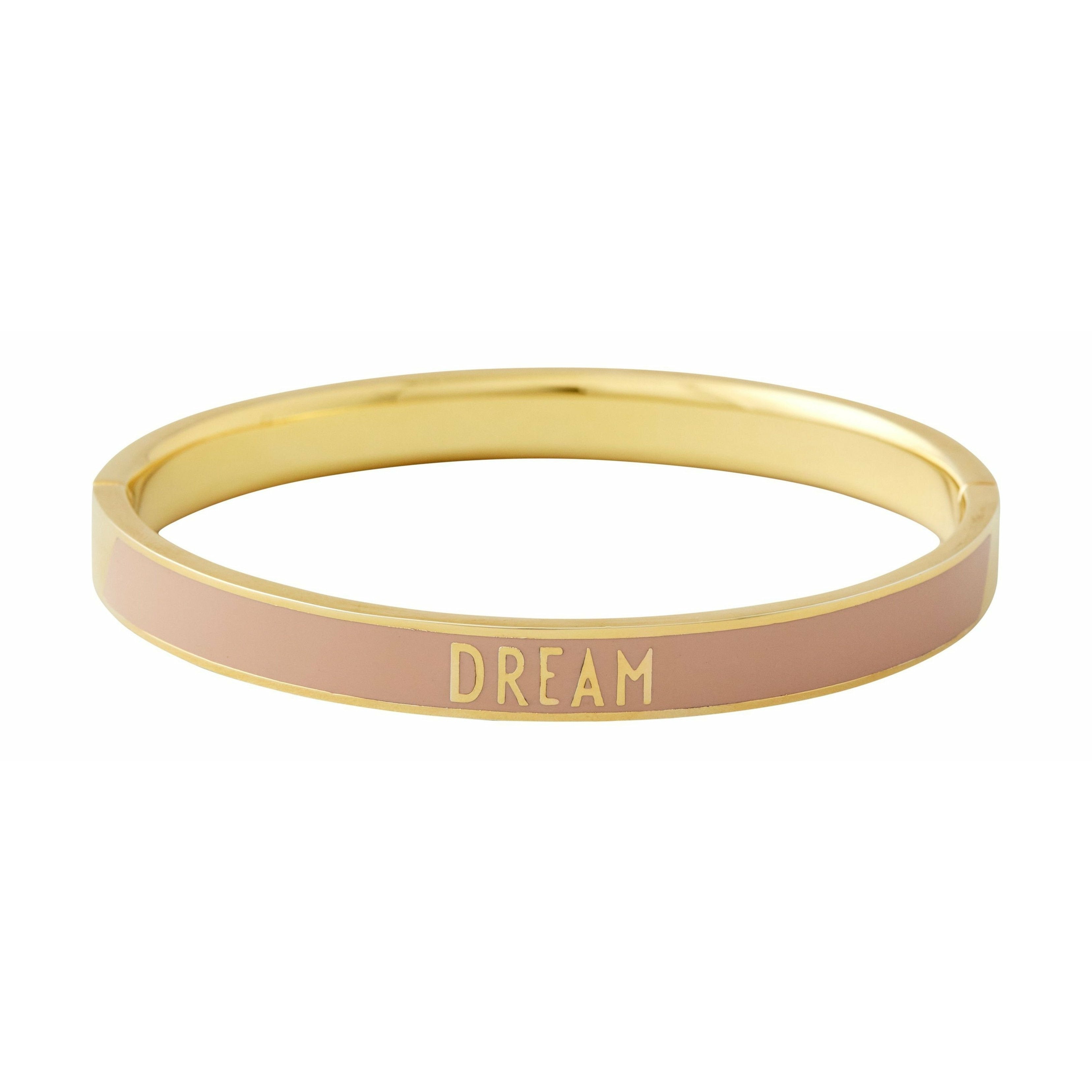 Design Letters Word Candy Bracelet Dream Brass Gold Pospoted, Beige