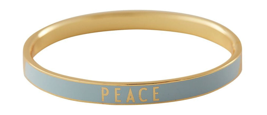 Design Letters Woord Candy Bangle Peace Brass Gold PLOSS, lichtblauw