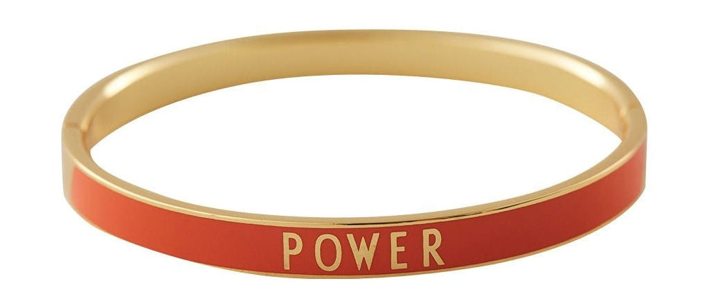 Design Letters Word Candy Bangle Power Brass Gold Pospoted, Orange
