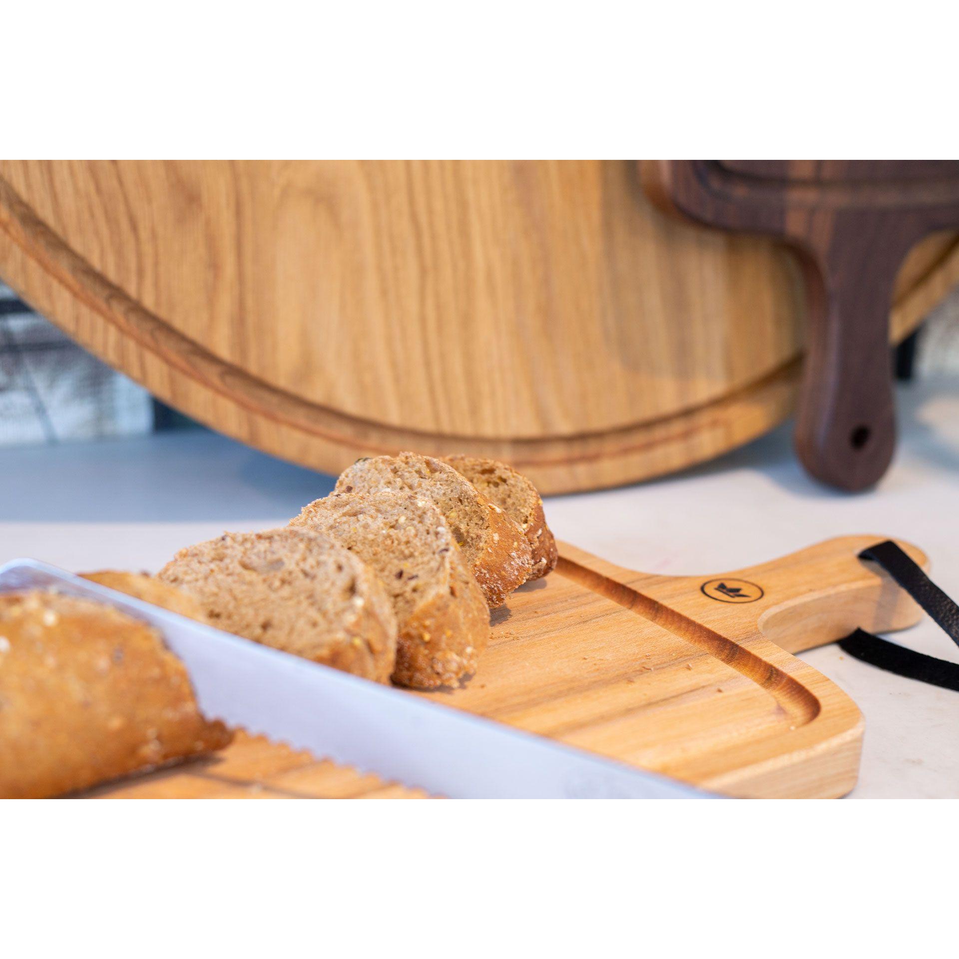 Dutchdeluxes Bread Board XL met strepen, walnoot