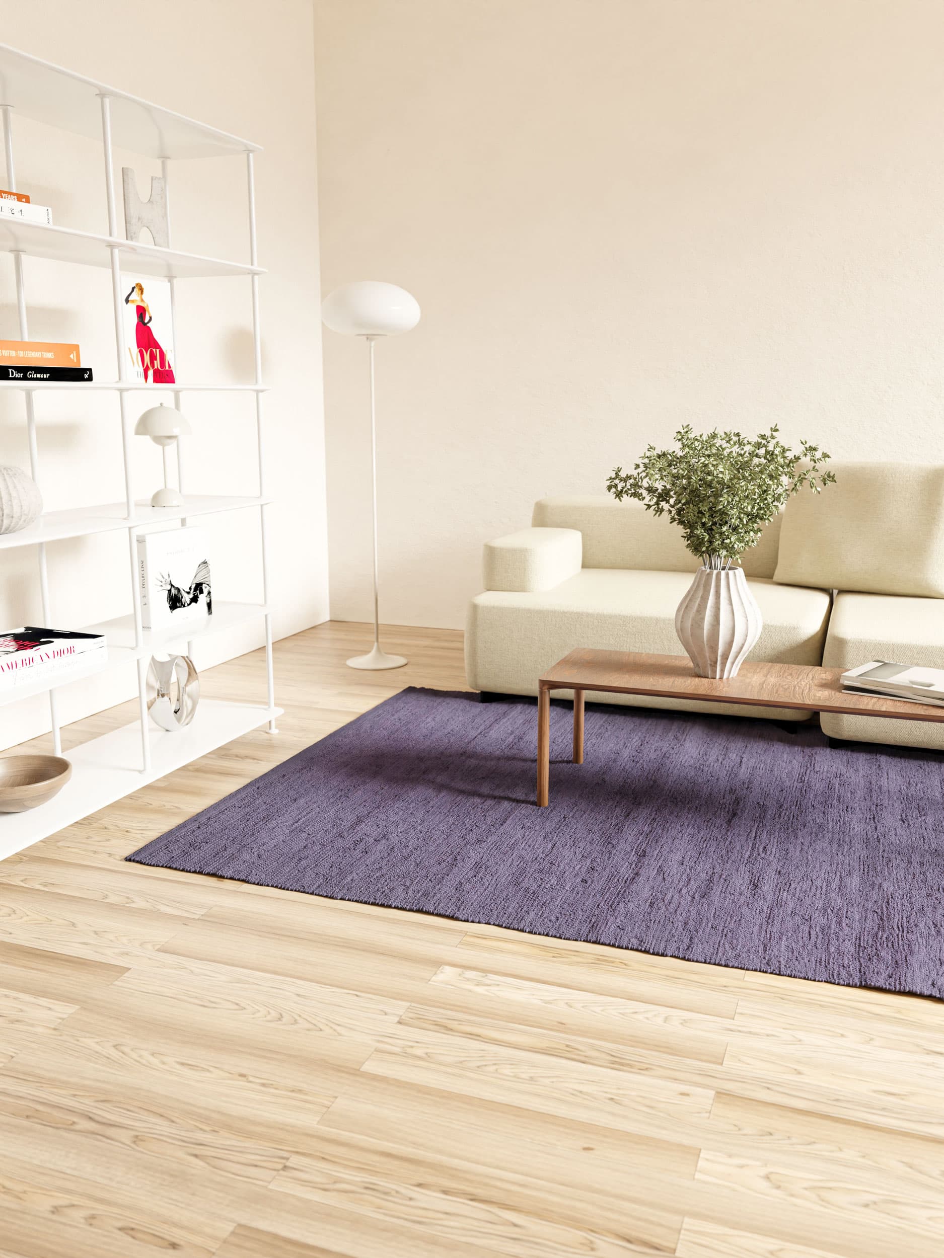 Rug Solid Cotton Rug 140 X 200 Cm, Electric