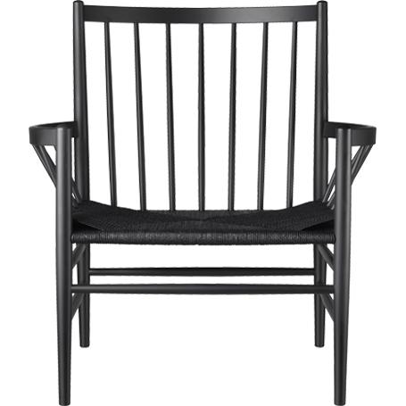 Fdb Møbler J82 Lounge Chair, Buche schwarz, Geflecht schwarz