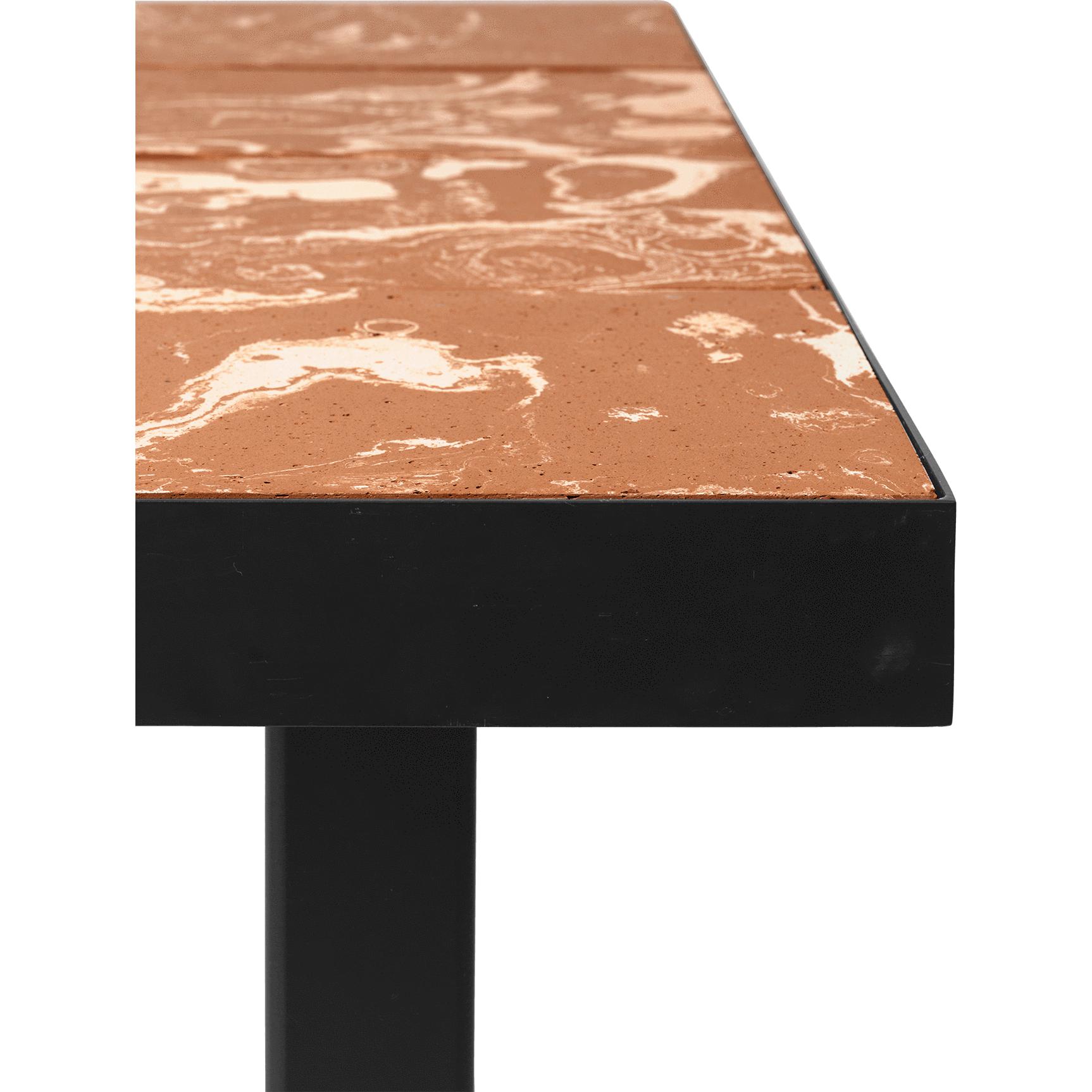 Ferm Living Flod Tiles Dining Table, Terracotta/Black