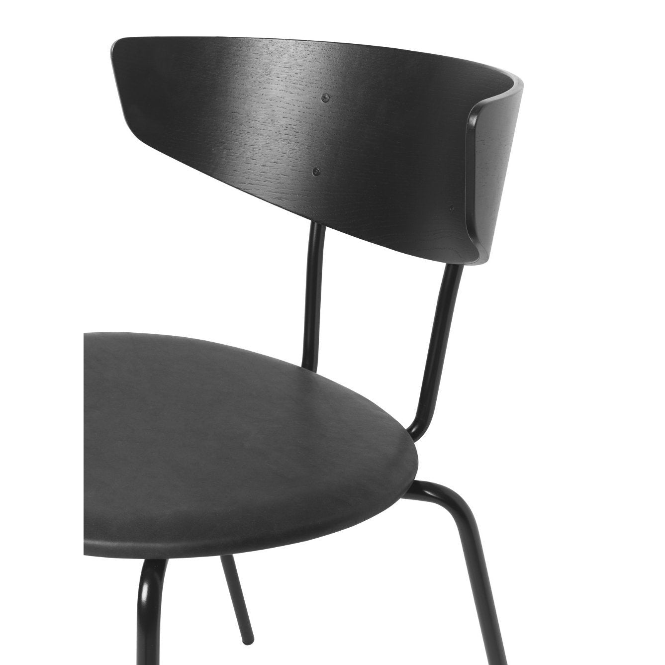 Ferm Living Herman -stoel, zwart/zwart leer