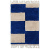 Ferm Living Mara handknoopt tapijt 120x180 cm, helderblauw/uit wit wit