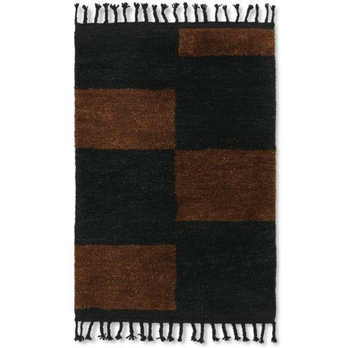 Ferm Living Mara hand geknoopt tapijt 120x180 cm, zwart/chocolade