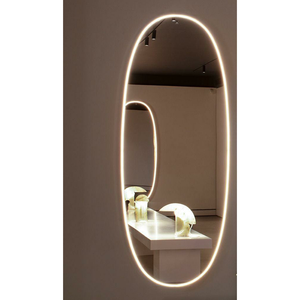 Flos La Plus Belle Spiegel mit integrierter Beleuchtung, gebürstetes Gold