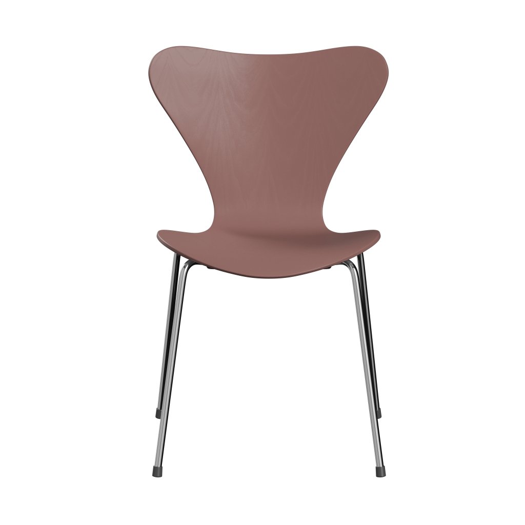 Fritz Hansen 3107 Chair Unupholstered, Chrome/Dyed Ash Wild Rose