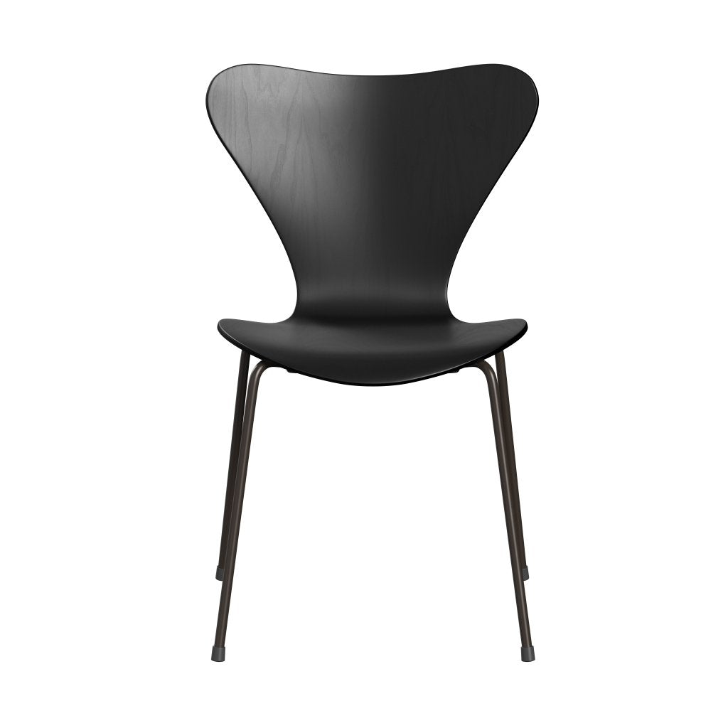 Fritz Hansen 3107 Chair Unupholstered, Brown Bronze/Dyed Ash Black