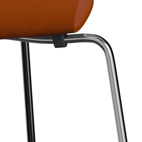 Fritz Hansen 3107 stoel niet -gestoffeerd, chroom/geverfd asparadijs oranje