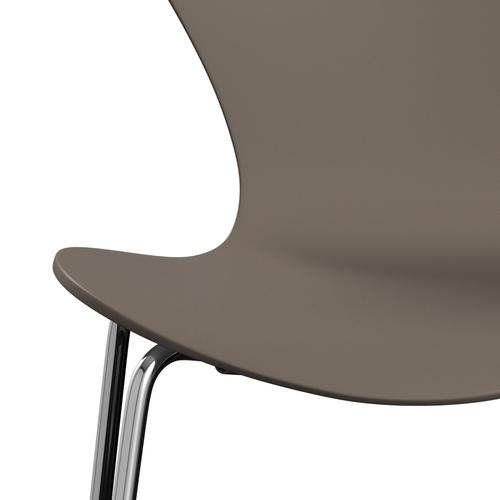 Fritz Hansen 3107 Chair Unupholstered, Chrome/Lacquered Deep Clay