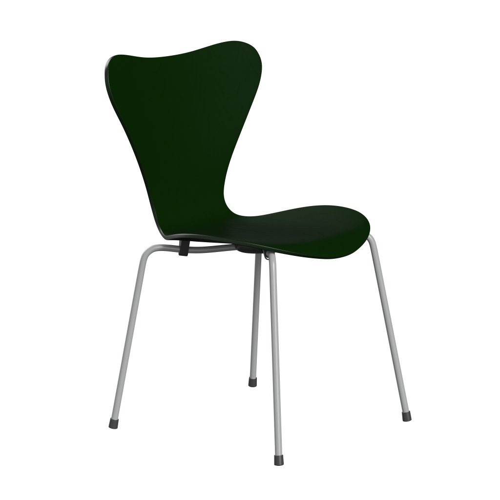 Fritz Hansen 3107 Chair Unupholstered, Nine Grey/Dyed Ash Evergreen