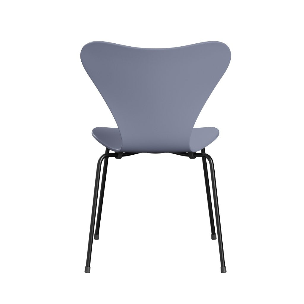 Fritz Hansen 3107 Chair Unupholstered, Black/Lacquered Lavender Blue