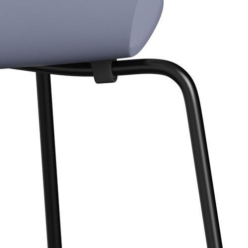 Fritz Hansen 3107 Chair Unupholstered, Black/Lacquered Lavender Blue