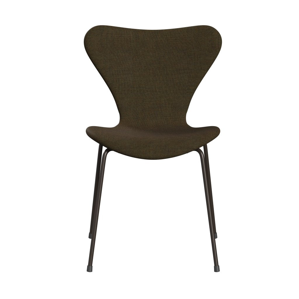 Fritz Hansen 3107 stoel Volledige bekleding, bruin brons/remix wintergreen