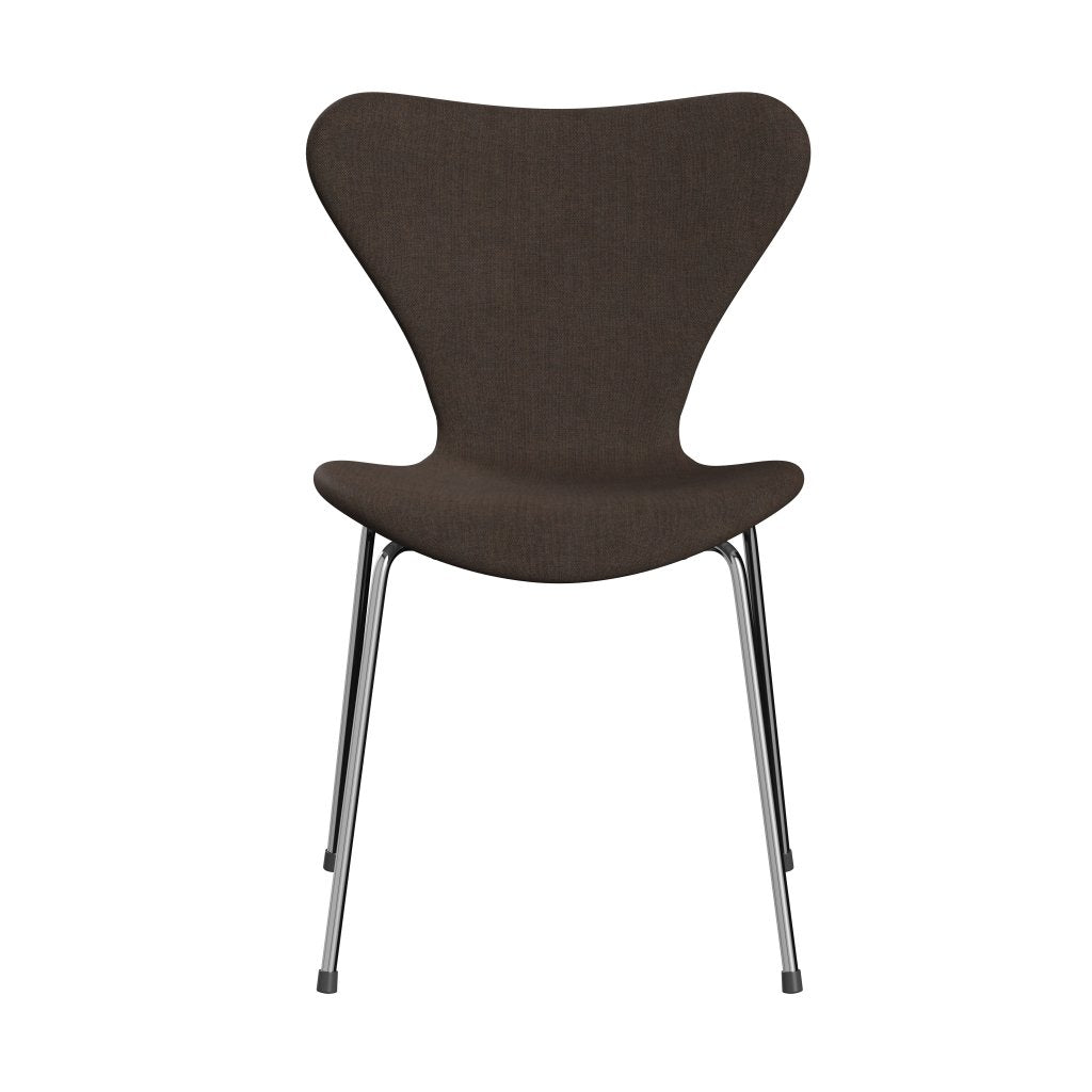 Fritz Hansen 3107 Chair Full Upholstery, Chrome/Remix Dark Brown (Rem356)