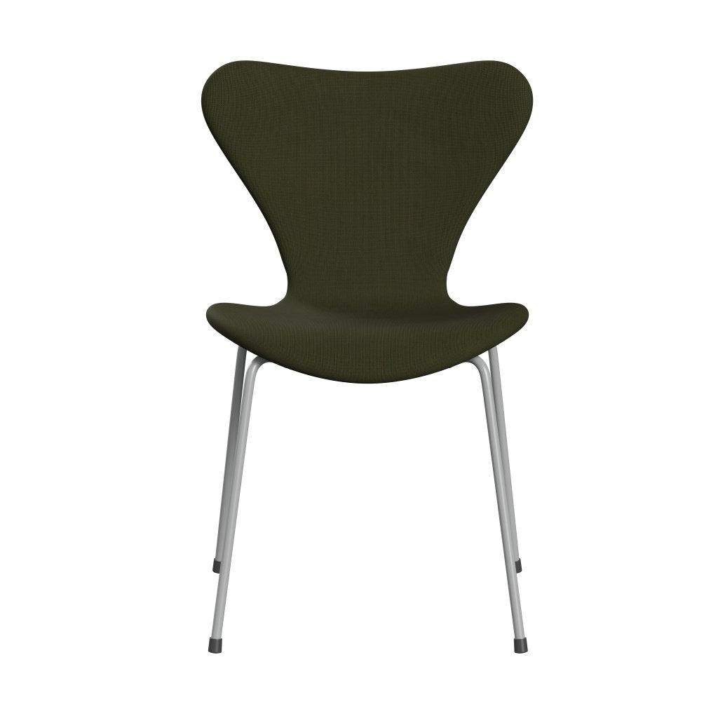 Fritz Hansen 3107 Chair Full Upholstery, Nine Grey/Fame Dark Brown Green