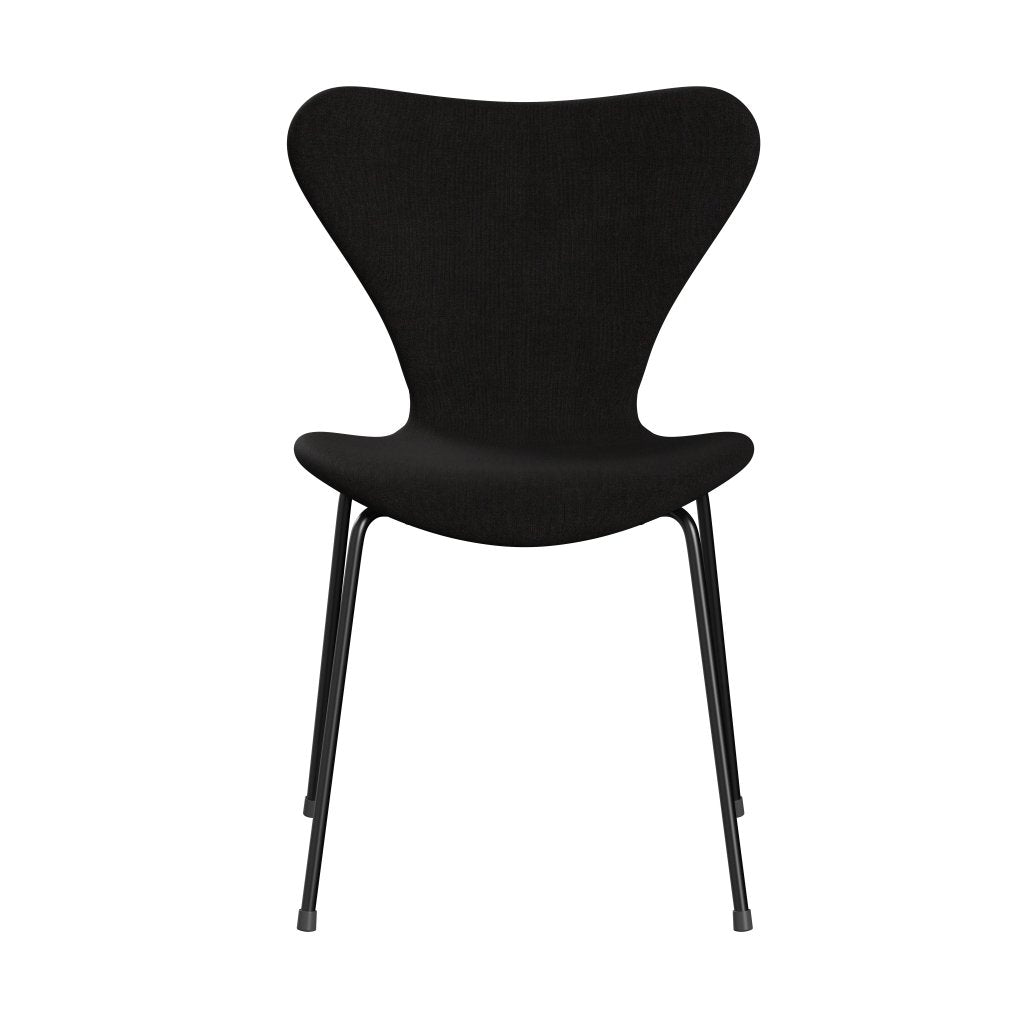 Fritz Hansen 3107 Chair Full Upholstery, Black/Remix Dark Brown (Rem393)