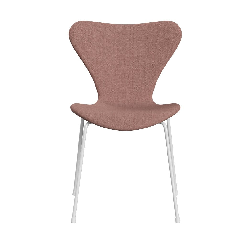 Fritz Hansen 3107 Chair Full Upholstery, White/Christianshavn Orange/Red