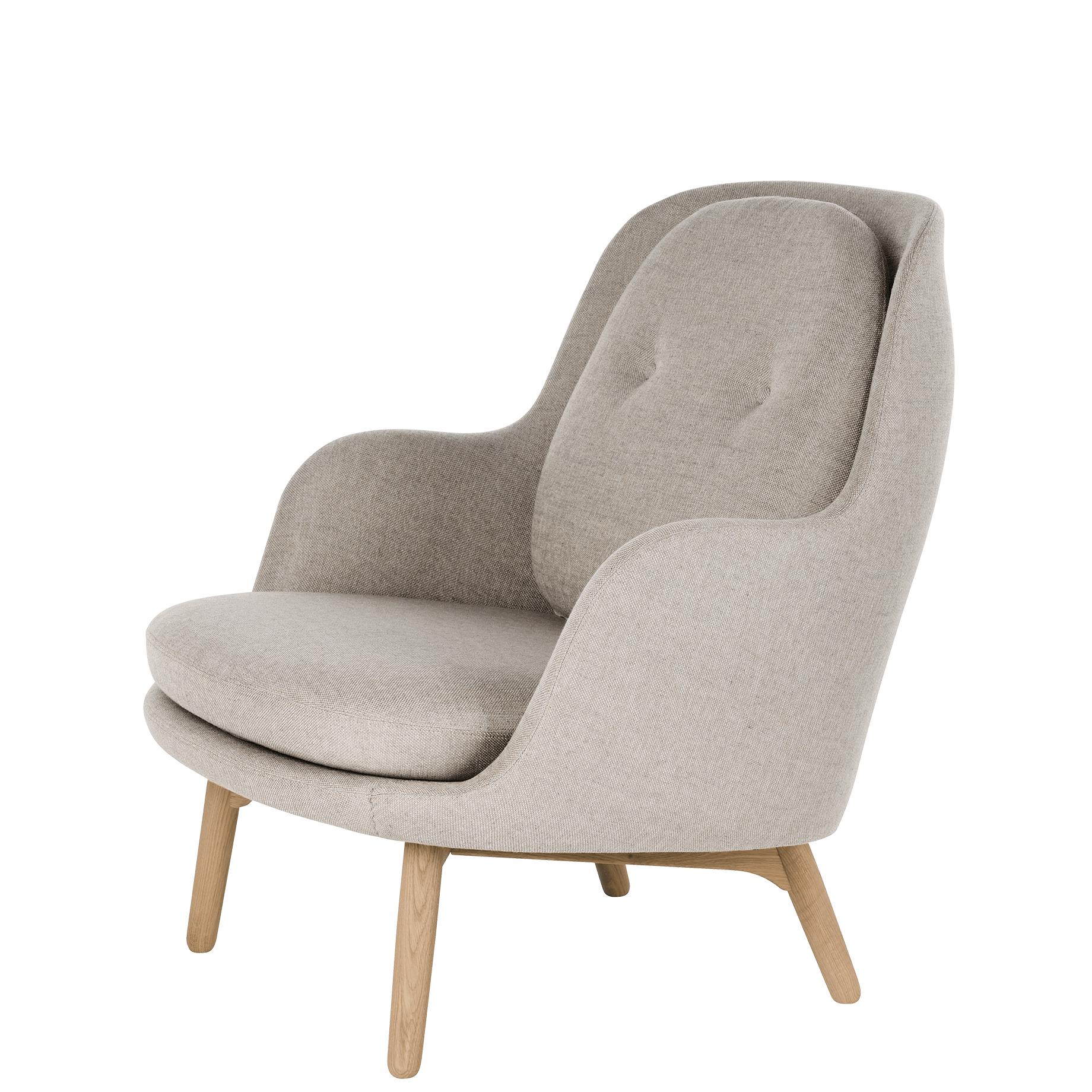 Fritz Hansen Vr Lounge stoel hout, sunniva beige