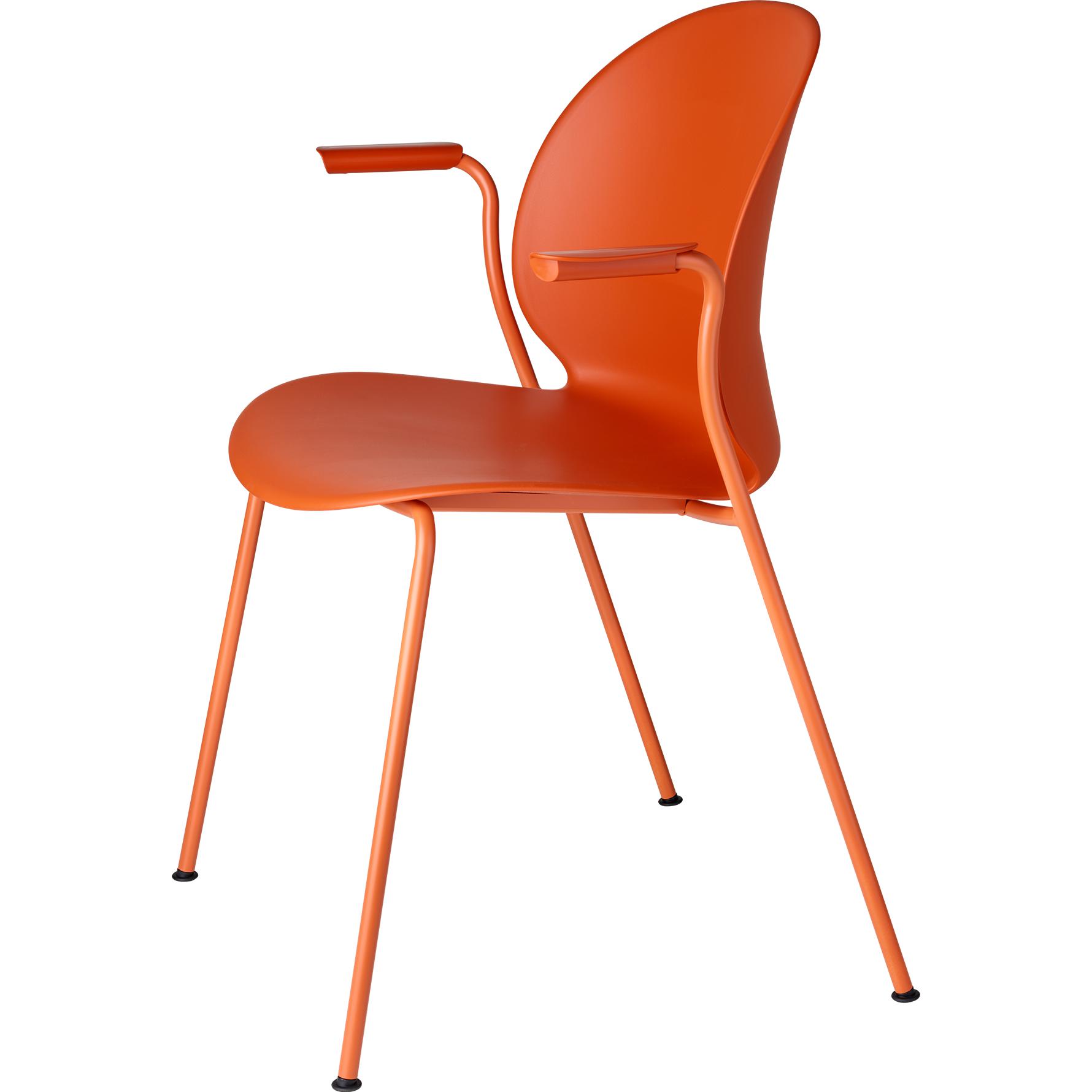 Fritz Hansen N02 Recycle-Stuhl mit Armlehne Monochrom 4-beinig, Orange