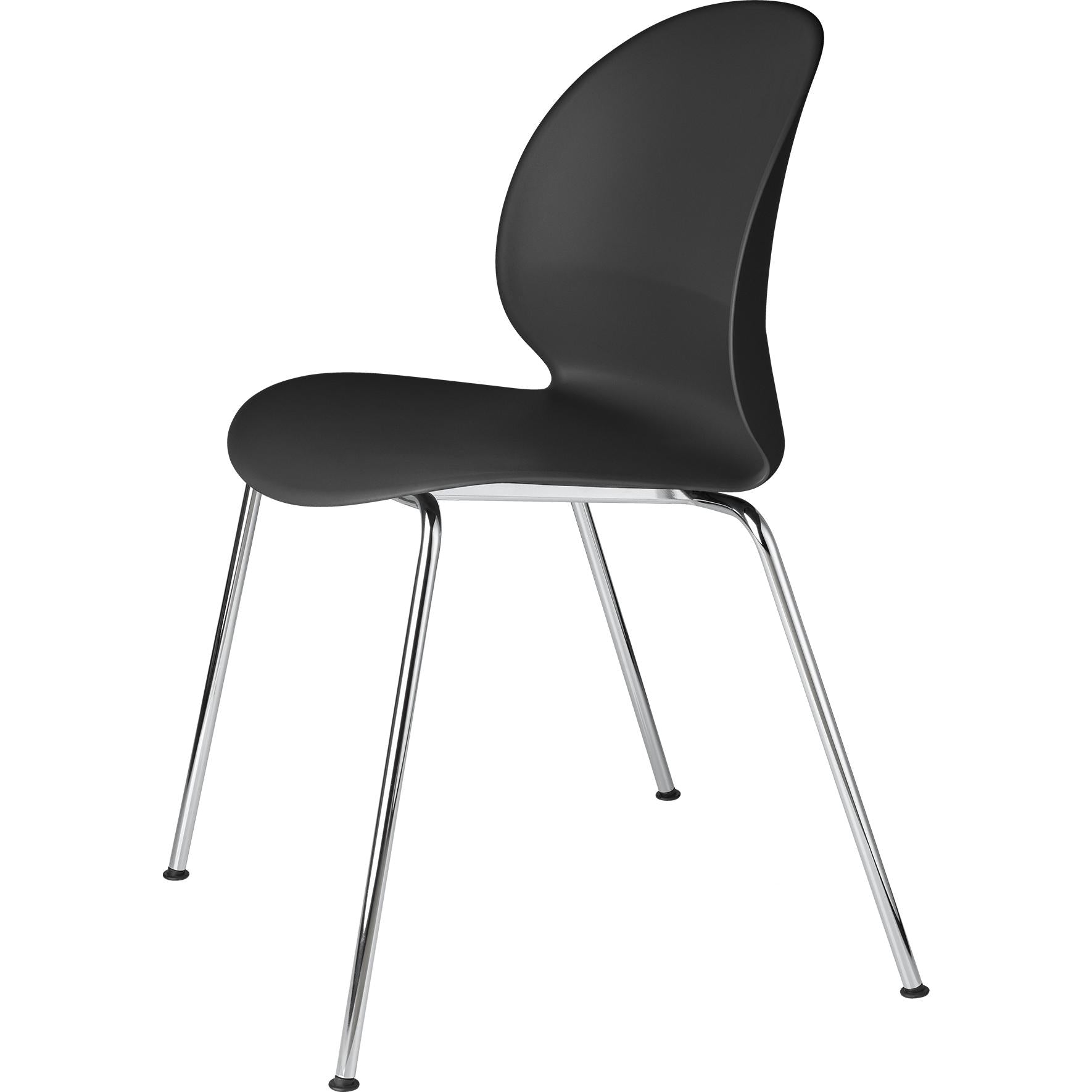 Fritz Hansen N02 Recycle-Stuhl Verchromter Stahl mit 4 Beinen, schwarz