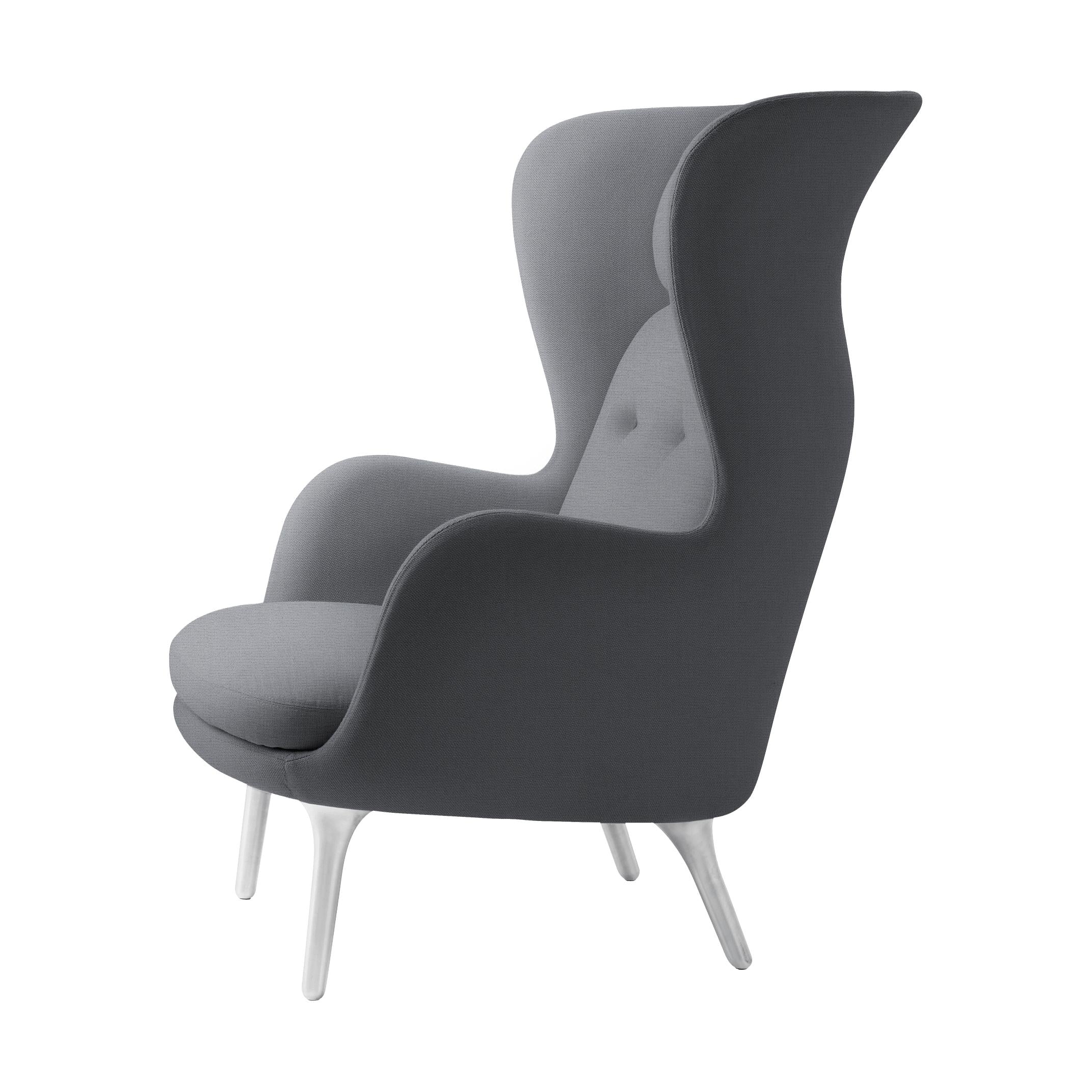 Fritz Hansen Ro Lounge Chair, Monochrom Grau, Aluminium