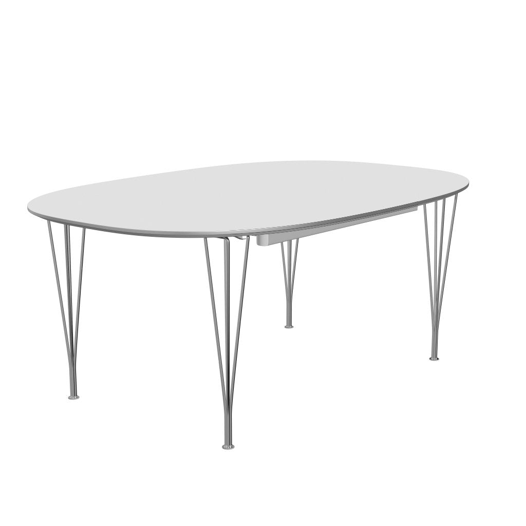 Fritz Hansen Superellipse Extendable Table Chrome/White Fenix Laminates, 300x120 Cm