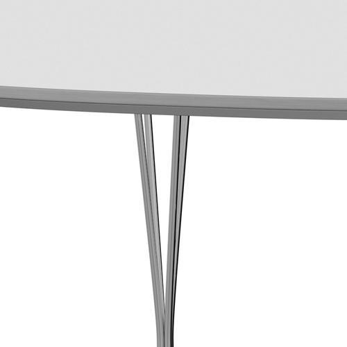 Fritz Hansen Superellipse Extendable Table Chrome/White Fenix Laminates, 300x120 Cm