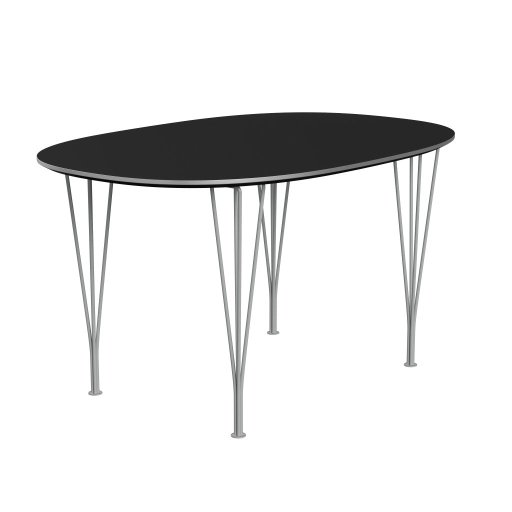 Fritz Hansen Superellipse Dining Table Nine Grey/Black Fenix Laminates, 135x90 Cm