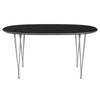 Fritz Hansen Superellipse Dining Table Nine Grey/Black Fenix Laminates, 150x100 Cm
