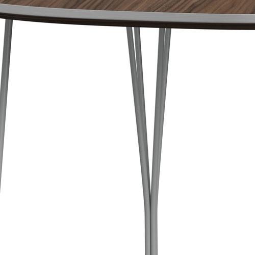 Fritz Hansen Superellipse Dining Table Nine Grey/Walnut Veneer, 170x100 Cm
