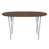 Fritz Hansen Superellipse Dining Table Nine Grey/Walnut Veneer With Walnut Table Edge, 135x90 Cm
