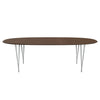 Fritz Hansen Superellipse Dining Table Nine Grey/Walnut Veneer With Walnut Table Edge, 240x120 Cm