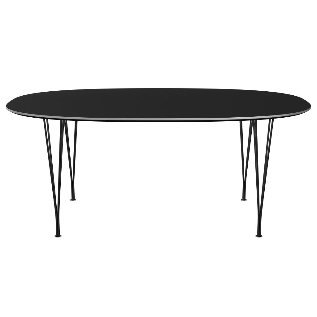 Fritz Hansen Superellipse Dining Table Black/Black Fenix Laminates, 180x120 Cm