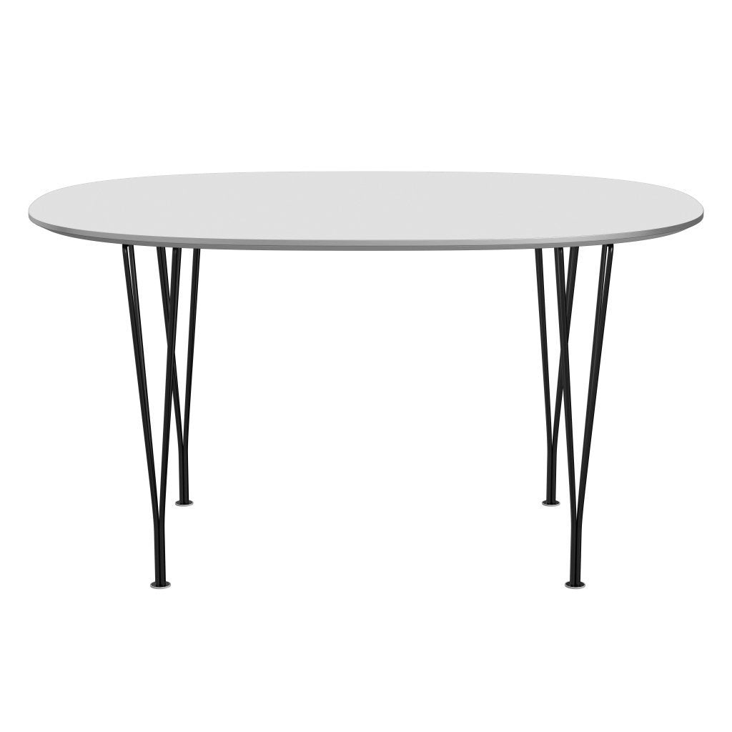 Fritz Hansen Superellipse Dining Table Black/White Fenix Laminates, 135x90 Cm