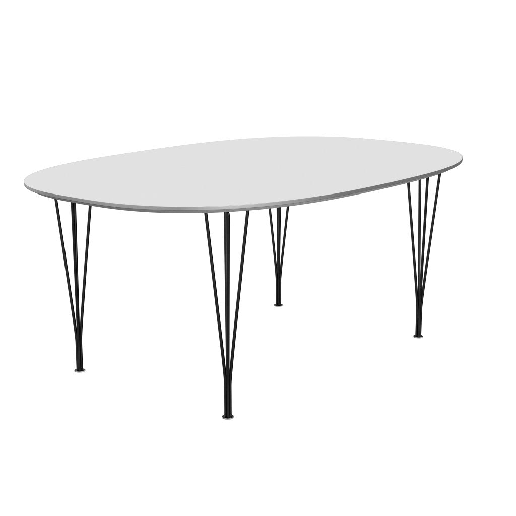 Fritz Hansen Superellipse Dining Table Black/White Fenix Laminates, 180x120 Cm