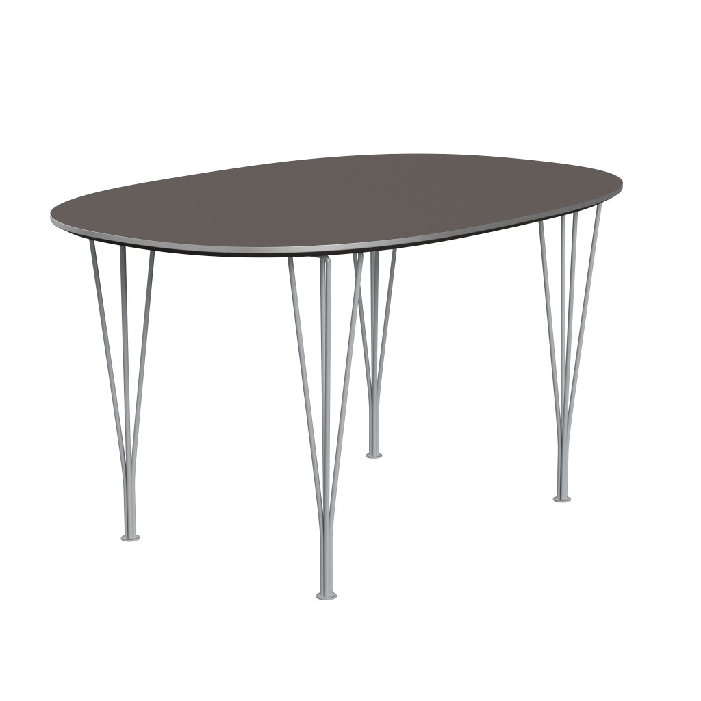 Fritz Hansen Superellipse Dining Table Silvergrey/Grey Fenix Laminates, 135x90 Cm