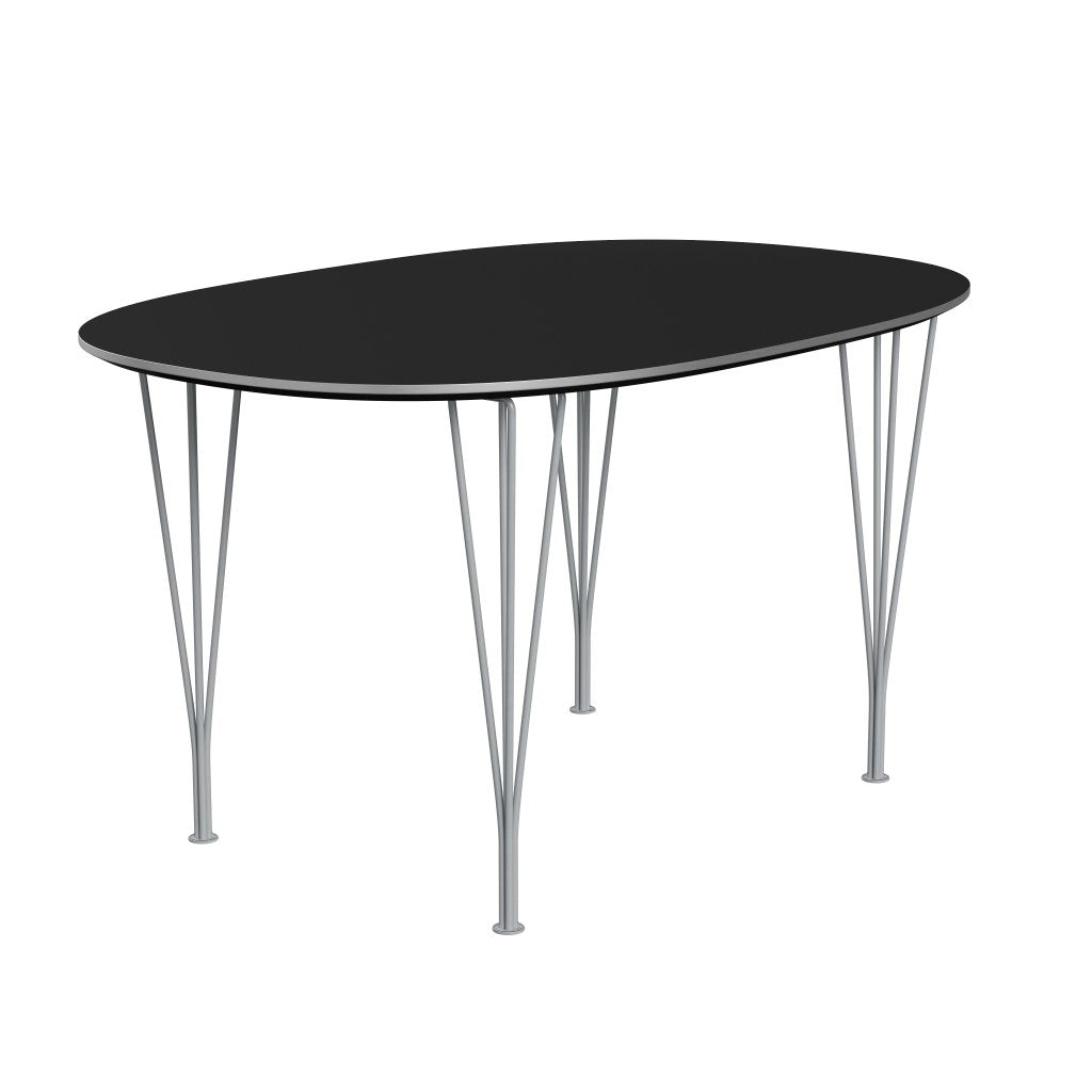 Fritz Hansen Superellipse Dining Table Silvergrey/Black Fenix Laminates, 135x90 Cm