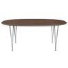 Fritz Hansen Superellipse Dining Table Silver Grey/Walnut Veneer, 180x120 Cm