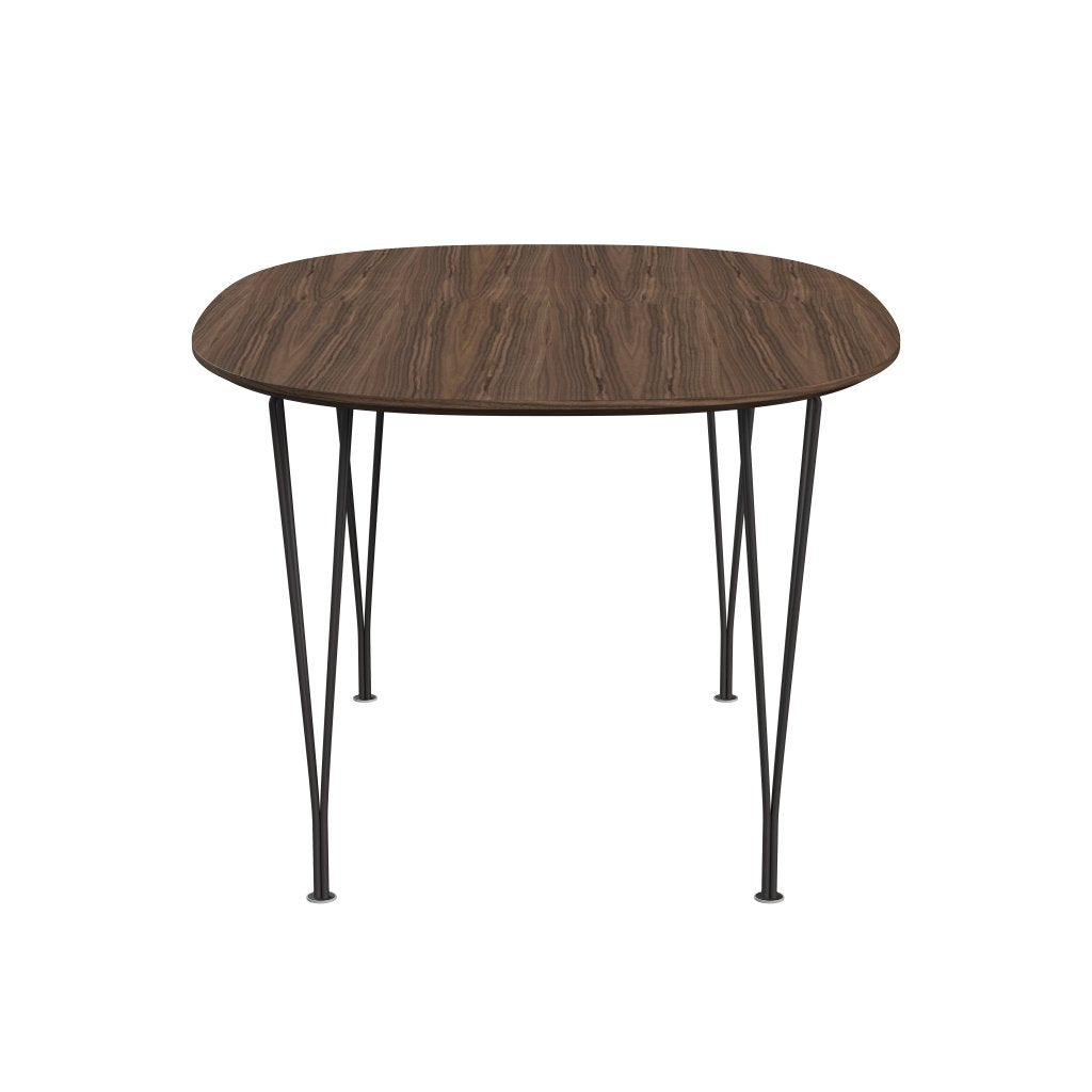 Fritz Hansen Superellipse Dining Table Warm Graphite/Walnut Veneer With Walnut Table Edge, 150x100 Cm