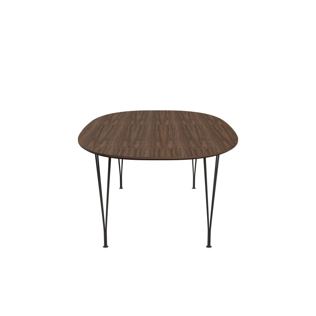 Fritz Hansen Superellipse Dining Table Warm Graphite/Walnut Veneer With Walnut Table Edge, 240x120 Cm