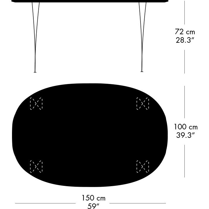 Fritz Hansen Superellipse Dining Table Warm Graphite/White Fenix Laminates, 150x100 Cm