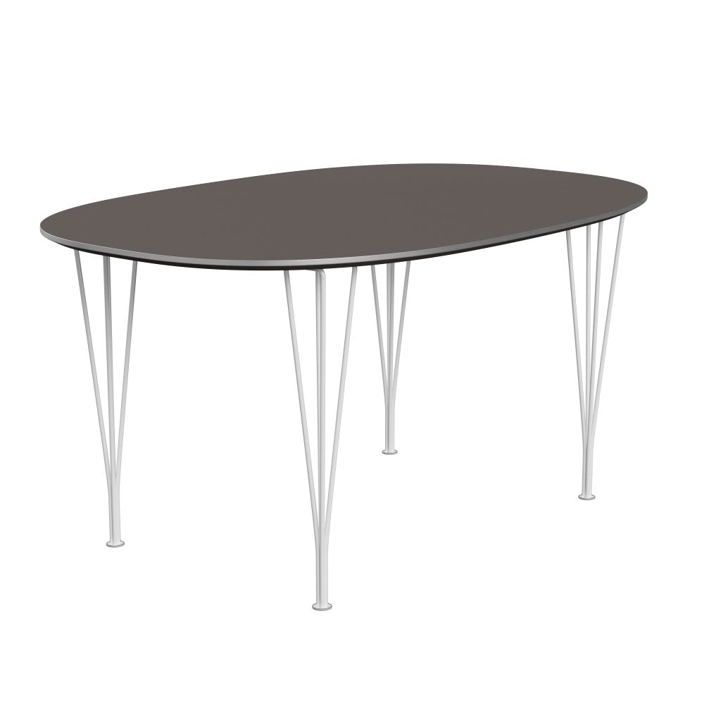 Fritz Hansen Superellipse Dining Table White/Grey Fenix Laminates, 150x100 Cm
